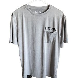 Salt Life size Medium short sleeve pocket t-shirt Gray New w/tags live salty